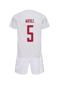 Fotbalové Dres Dánsko Joakim Maehle #5 Dětské Venkovní Oblečení MS 2022 Krátký Rukáv (+ trenýrky)